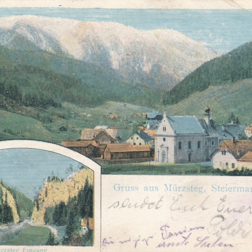 AK gruss aus Mürzsteg Steiermark Ansichtskarte (12598)