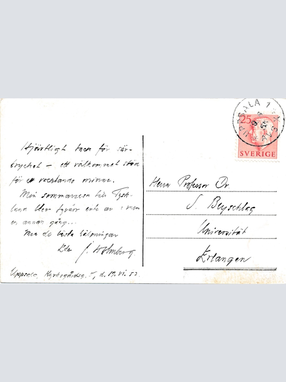 AK aus Uppsala Carolina Redivia Schweden Ansichtskarte (12552)