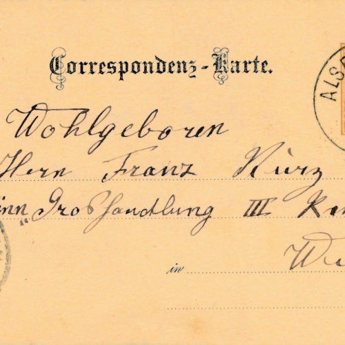 2 Kreuzer Ganzsachen - Karte 1886 aus Alsergrund Wien (12530)