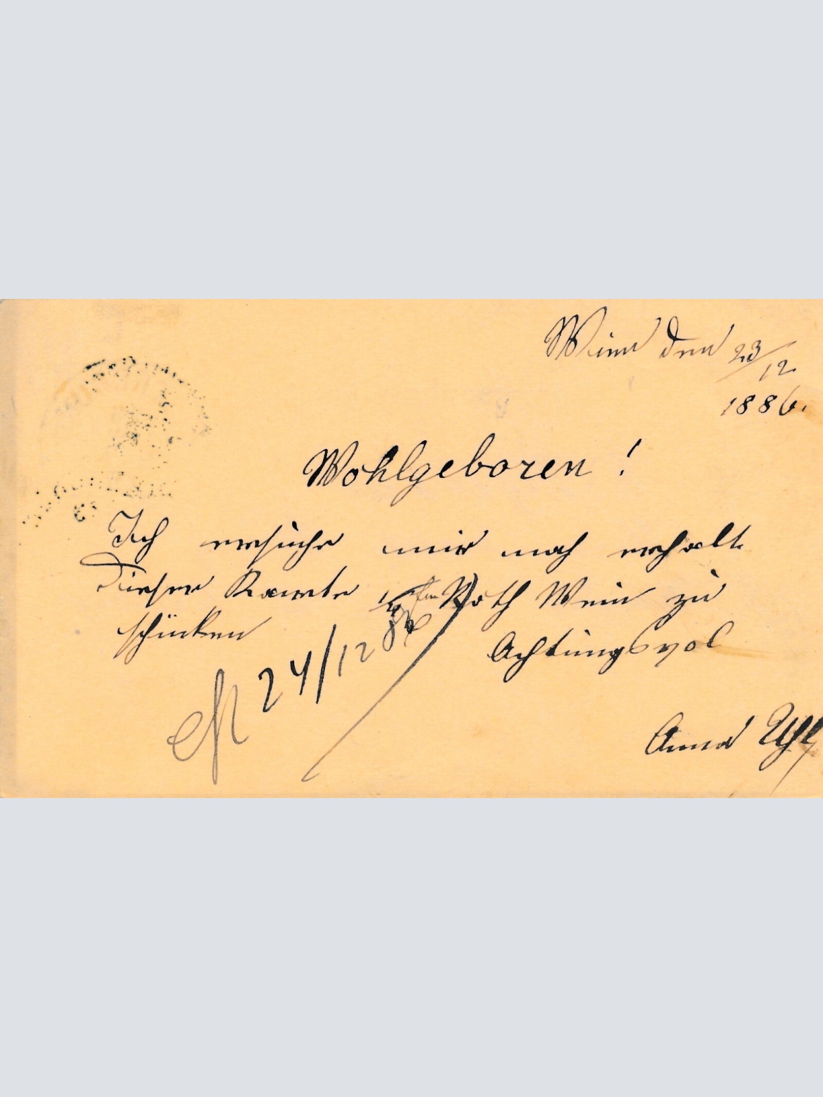 2 Kreuzer Ganzsachen - Karte 1886 aus Alsergrund Wien (12530)