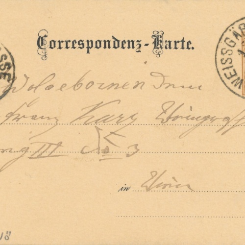 2 Kreuzer Ganzsachen - Karte 1887 aus Wien Weissgärber (12538)