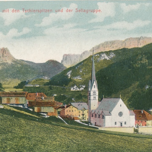 AK aus St. Christina mit den Tschierspitzen Italien Ansichtskarte (12584)