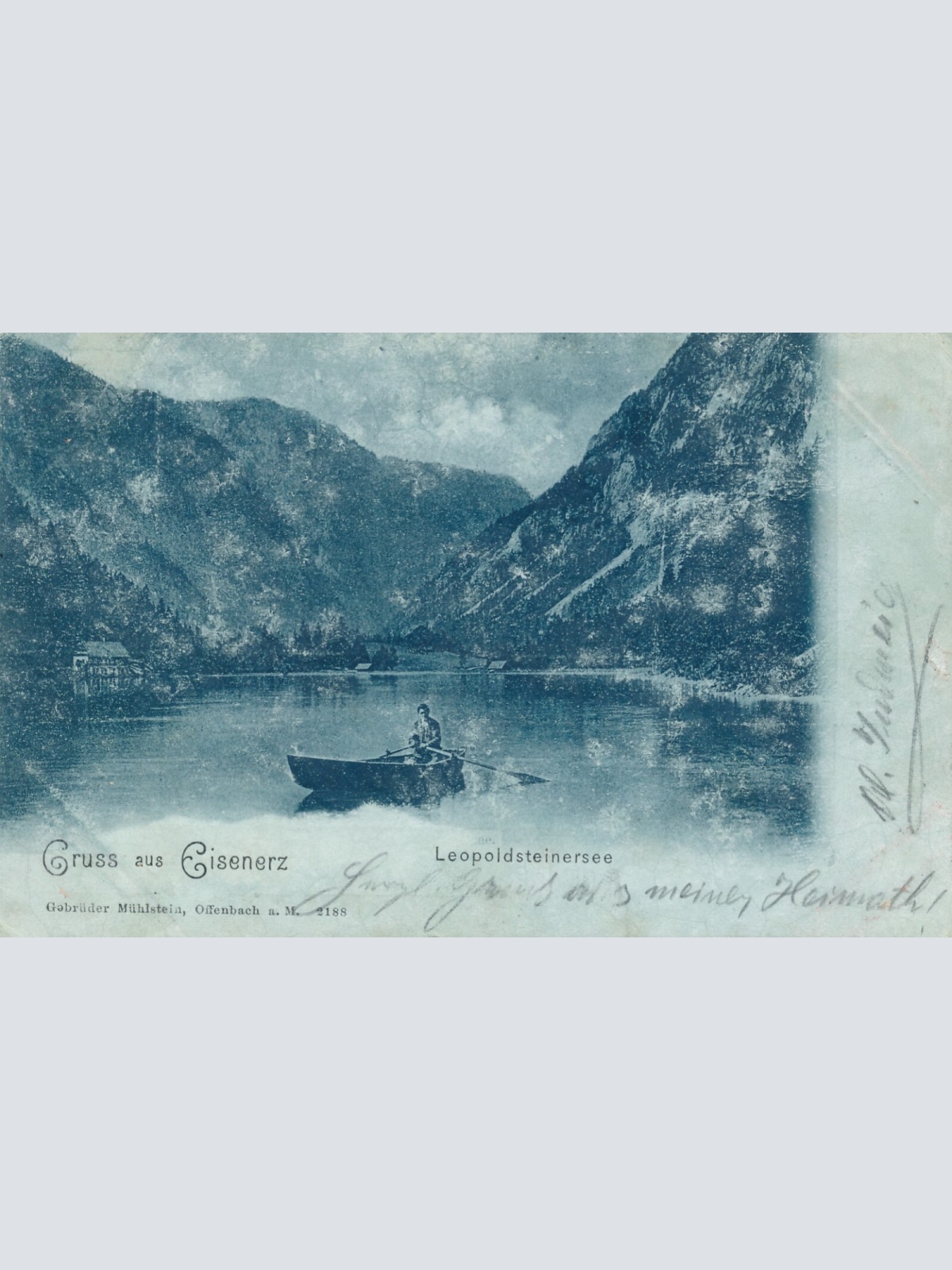 Mondschein - Karte gruss aus Eisenerz Steiermark Ansichtskarte (12592)