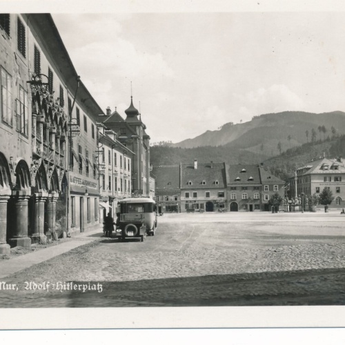 AK aus Bruck an der Mur mit Adolf Hitler - Platz Steiermark Ansichtskarte (12570