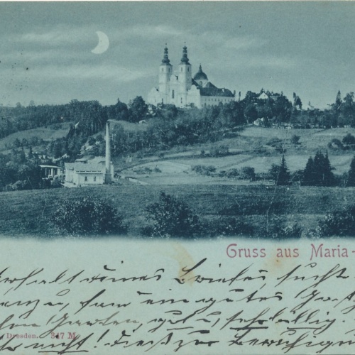 Mondschein - Karte gruss aus Maria Trost Steiermark Ansichtskarte (12593)