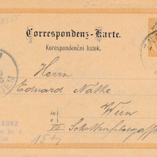 2 Kreuzer - Ganzsachen - Karte 1890 aus Znaim (12292)