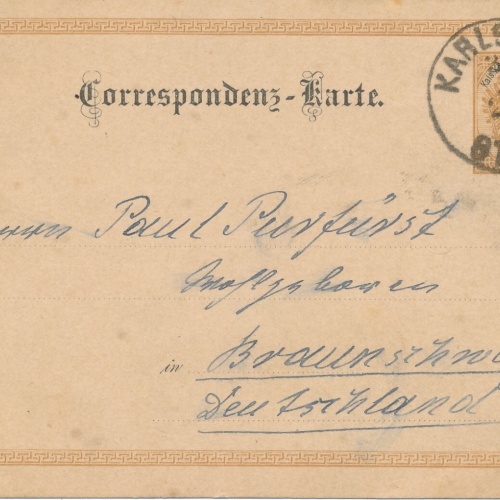 2 Kreuzer - Ganzsachen - Karte 1890 aus Karlsbad Stadt (12294)