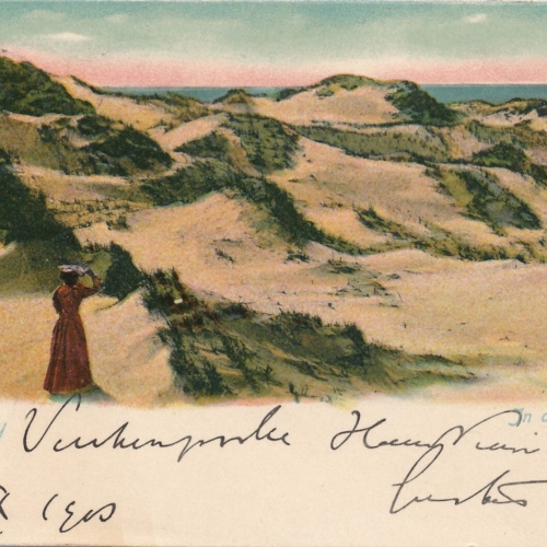 AK aus Norderney in den Dünen mit einer Frau Niedersachsen Ansichtskarte (11369)