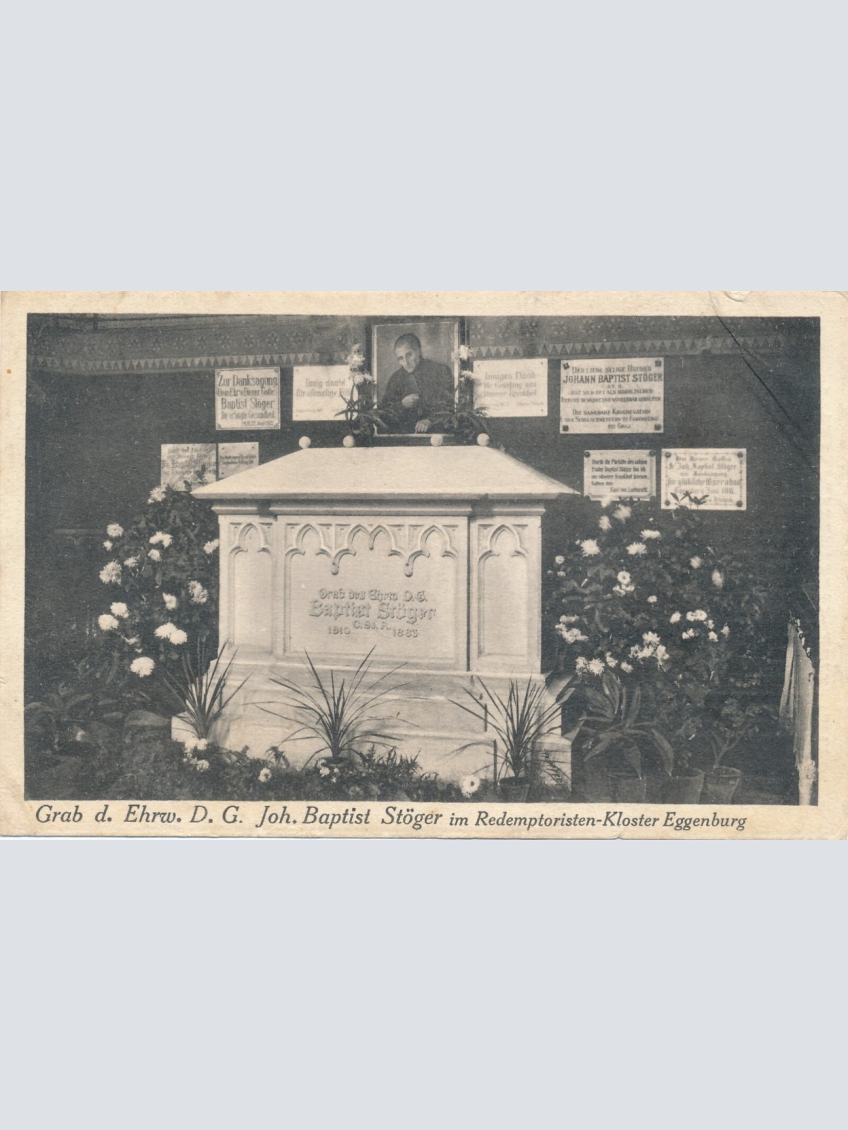 AK Grab d. Ehrw D.G. Joh. Baptist Kloster Eggenburg Ansichtskarte (12680)