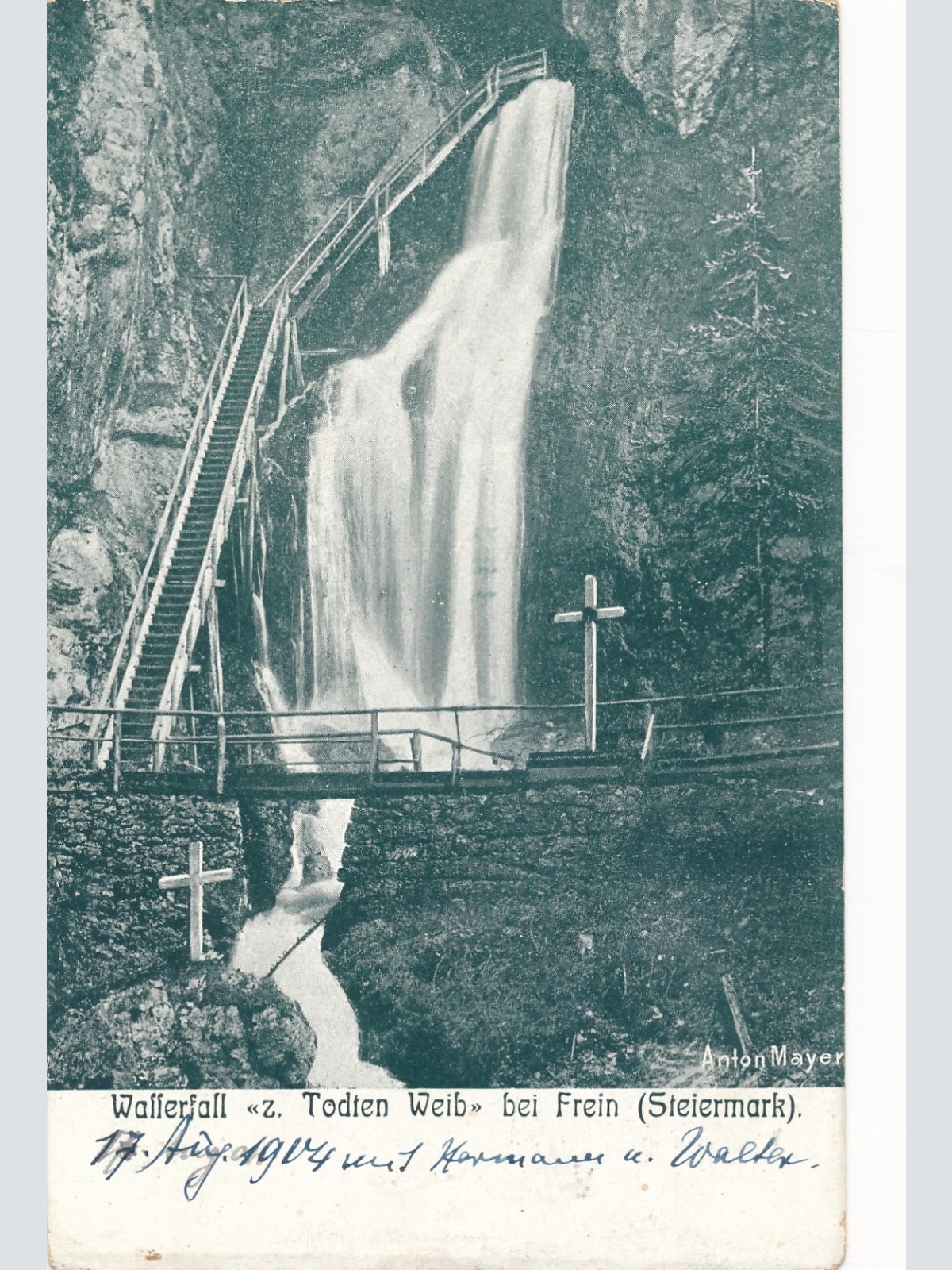 AK Wasserfall z. Todten Weib bei Frein Steiermark Ansichtskarte (12799)