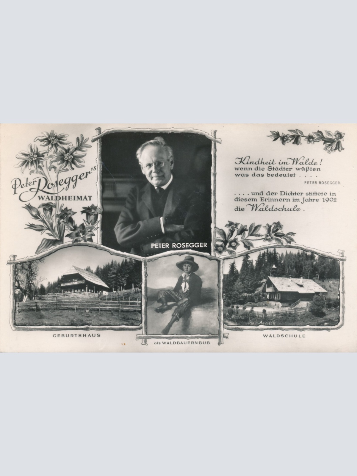 AK von Peter Rosegger mit Geburtshaus Steiermark Ansichtskarte (13125)