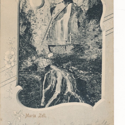 AK aus Maria Zell mit Wasserfall Steiermark Ansichtskarte (12757)