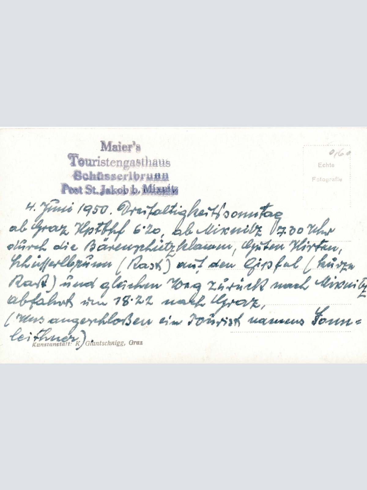 AK aus Hochlantsch - Schüsserlbrunn Steiermark Ansichtskarte (13104)