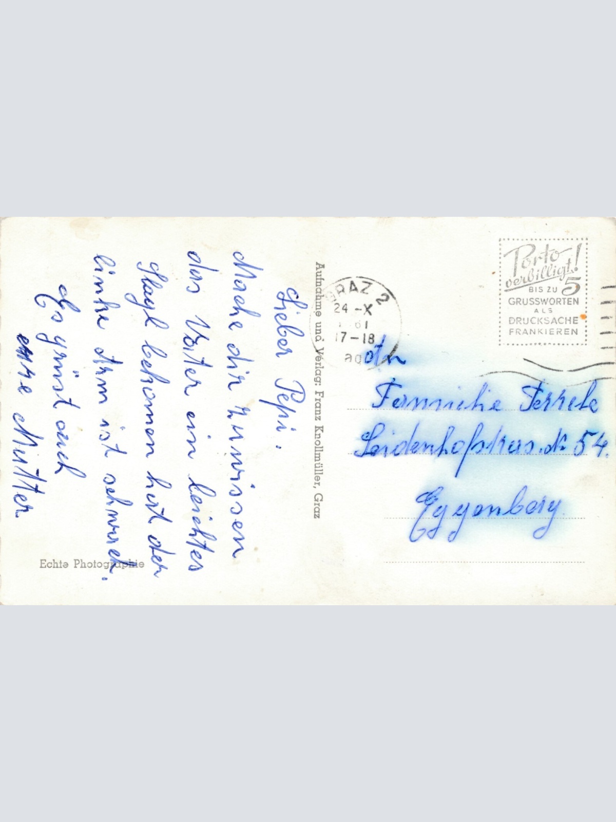 AK aus Graz Schlossbergsteg und Oldtimer Steiermark Ansichtskarte (13090)