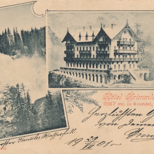 AK aus Oberpinzgau mit Hotel Krimmlerhof Salzburg Ansichtskarte (12454)