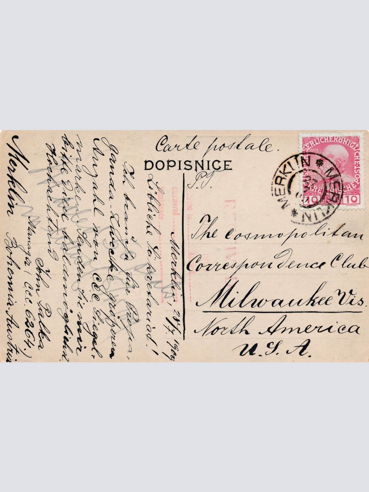 Litho - Karte aus Kopaniny Okoli Colc Jeinikova Tschechoslowakei  (12472)