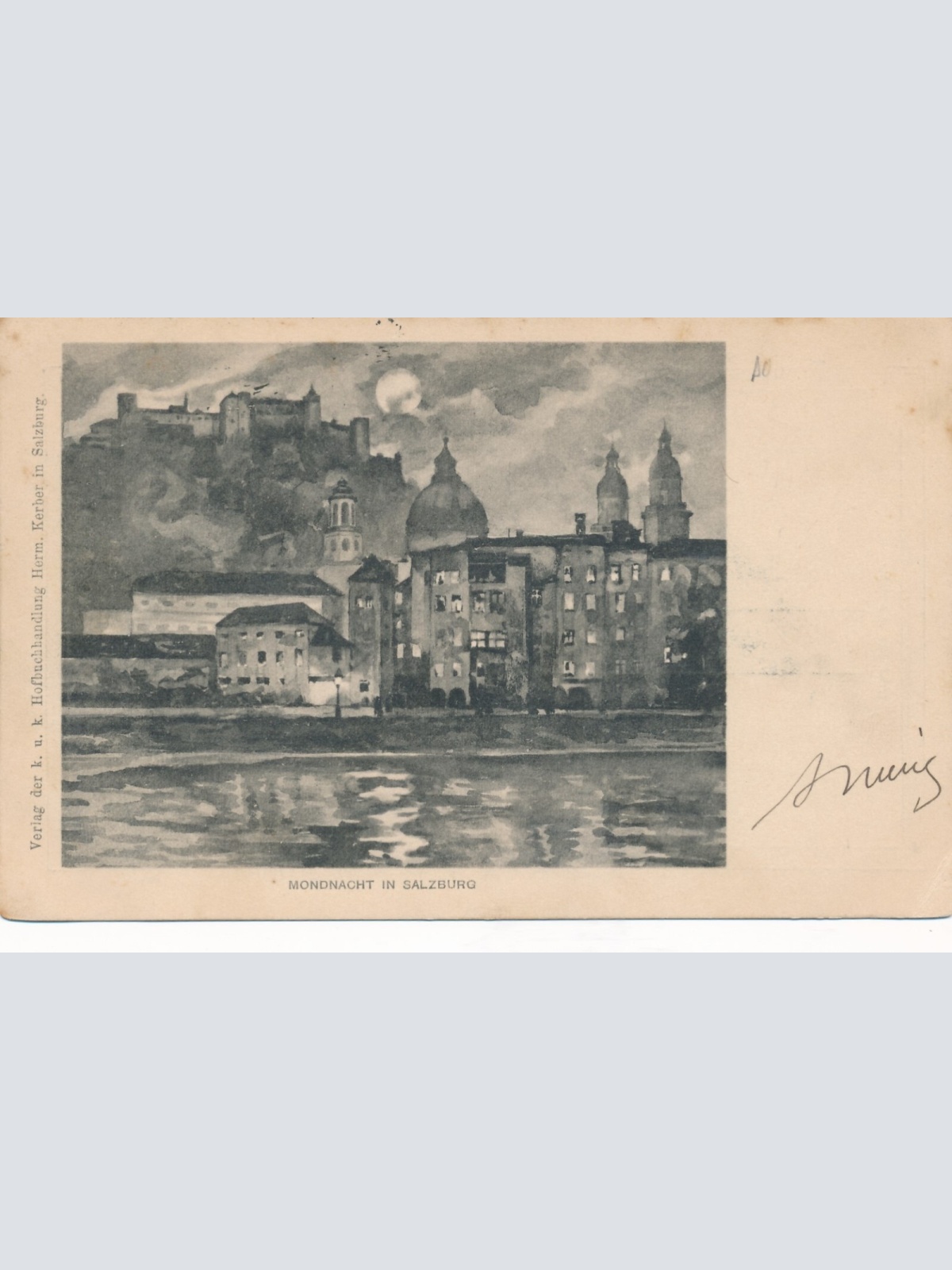 AK aus Salzburg Mondnacht Ansichtskarte (13413)