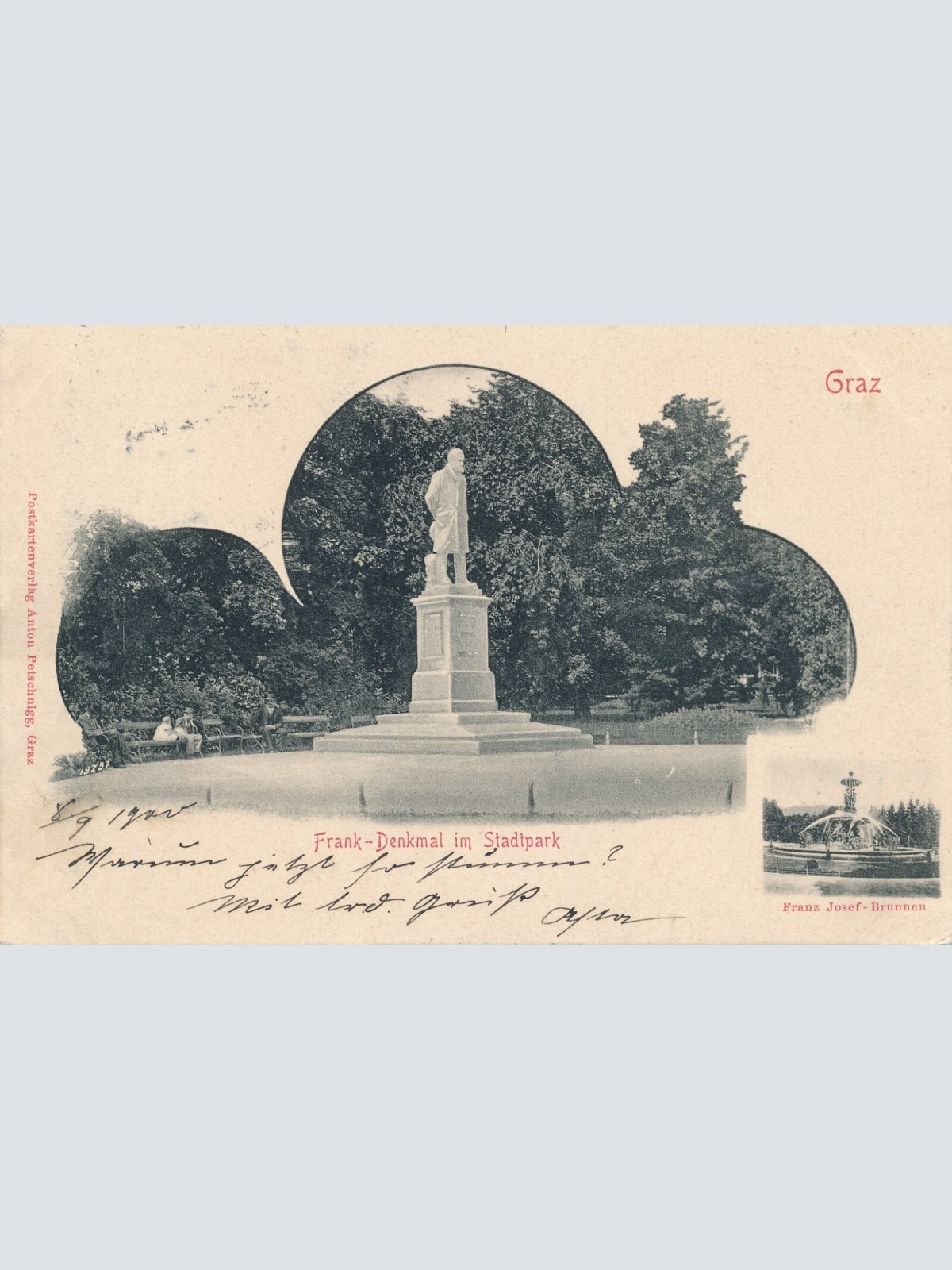 AK aus Graz Frank Denkmal im Stadtpark Steiermark Ansichtskarte (13455)