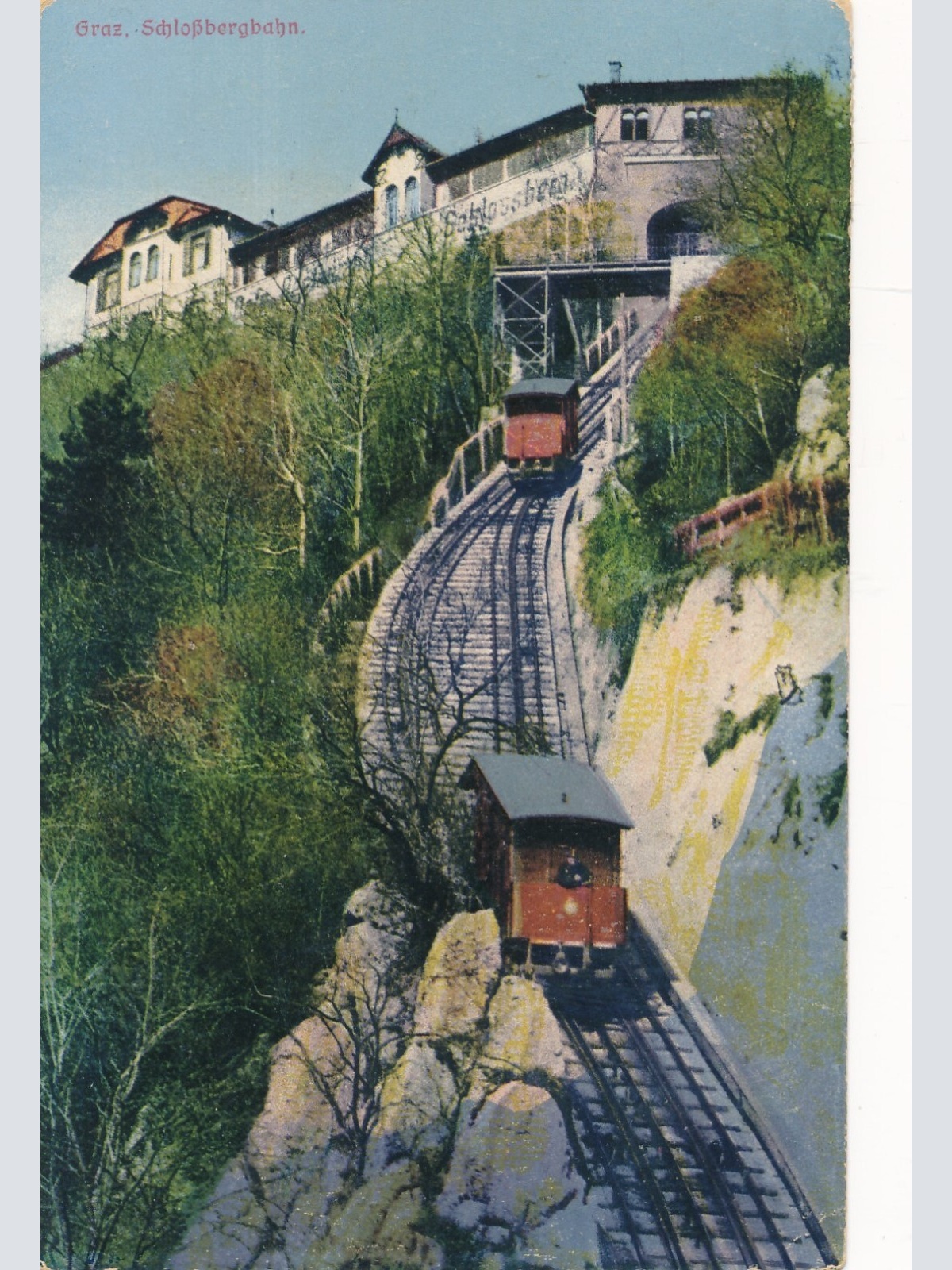 AK aus Graz Schlossbergbahn Steiermark Ansichtskarte (13461)