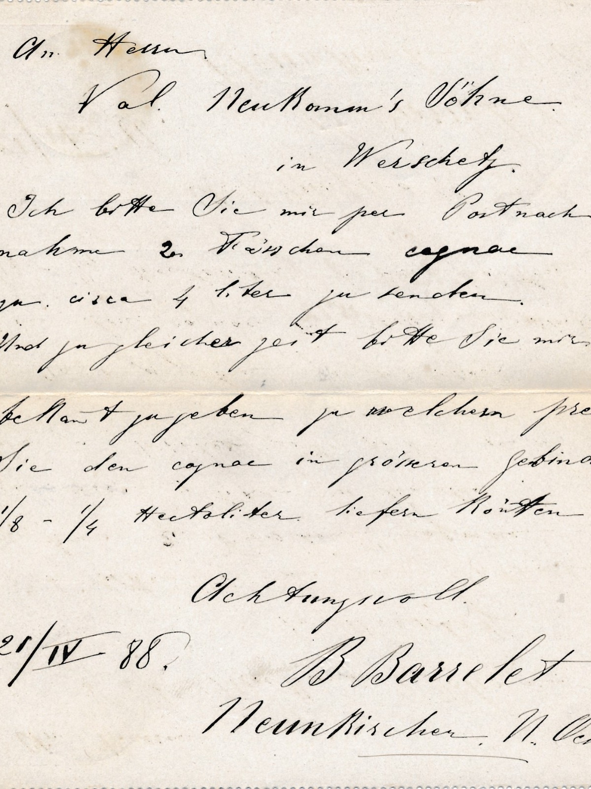 5 Kreuzer Ganzsachen - Karten - Brief aus Neunkirchen (16293)