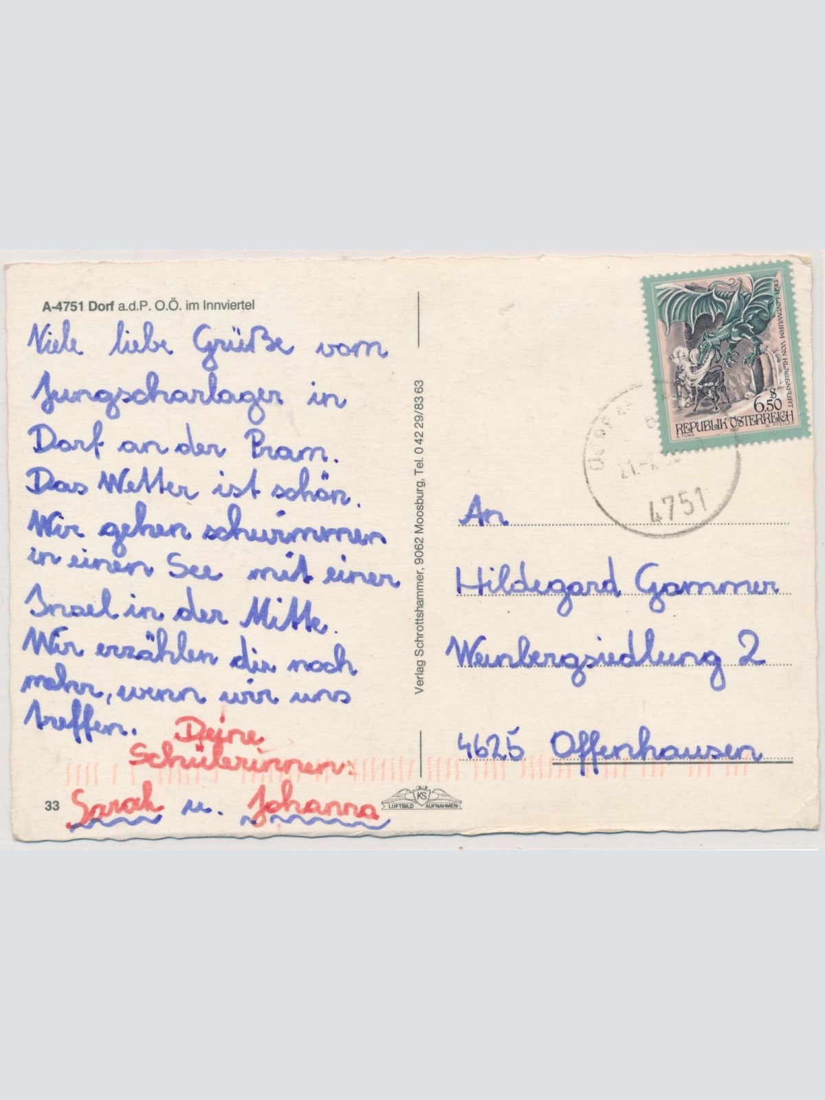 AK, Dorf an der Pram, Oberösterreich (S3093)