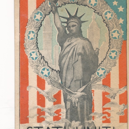 Motiv - Karte E Pluribus Unum Stati Uniti Freiheitsstatue Ansichtskarte (12729)