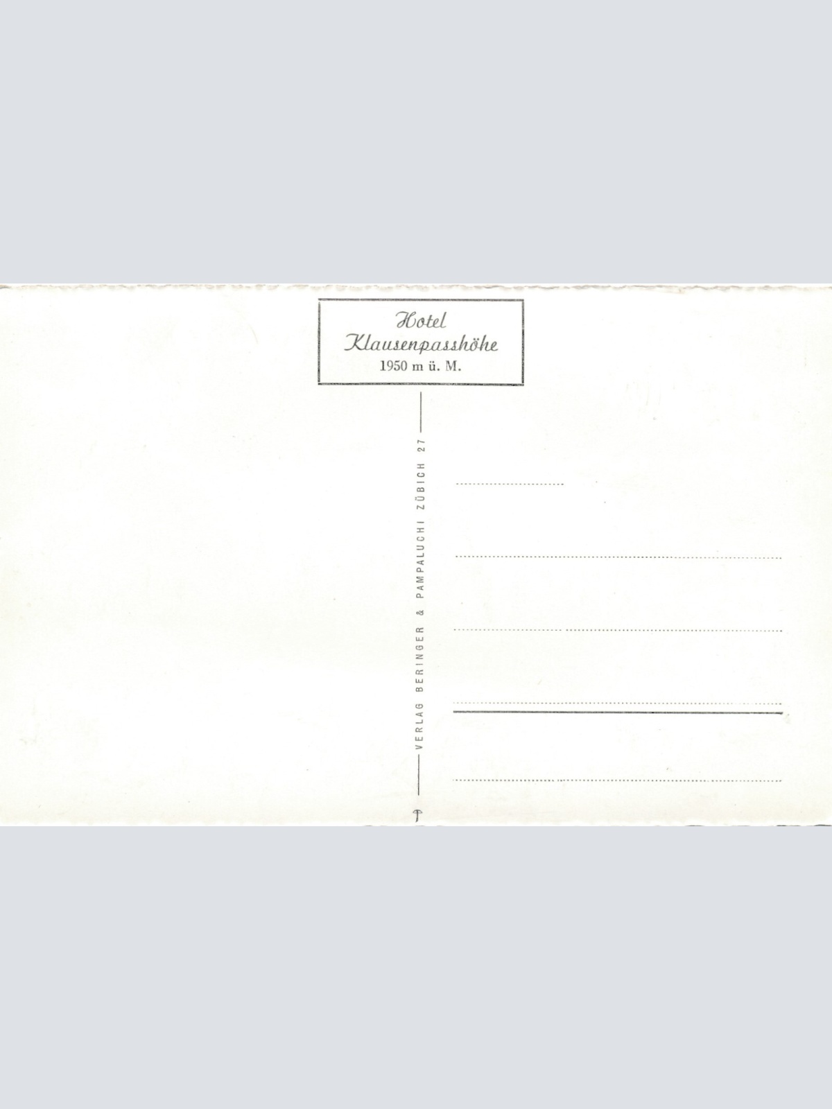 AK vom Hotel Klausenpasshöhe mit Oldtimer Italien Ansichtskarte (13283)