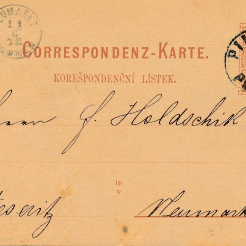 2 Kreuzer - Ganzsachen - Karte 1878 aus Pilsen - Pilzen (13547)