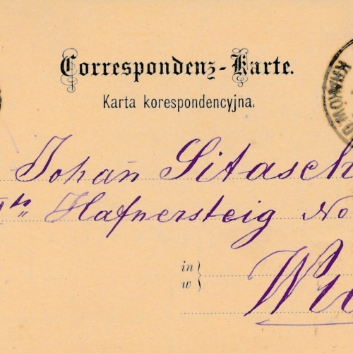 2 Kreuzer - Ganzsachen - Karte 1885 aus Krakau - Krakow Bahnhof (13550)