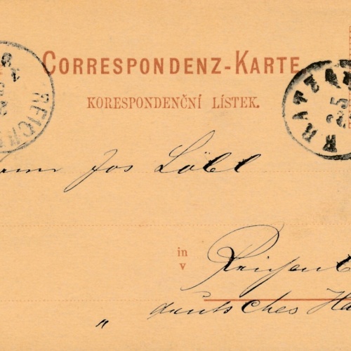 2 Kreuzer - Ganzsachen - Karte 1887 aus Kratzau (13581)