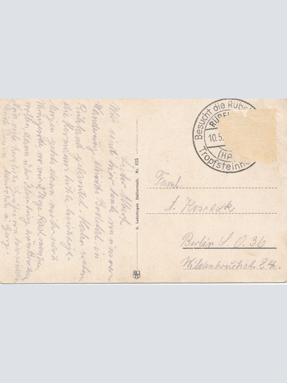 AK, Rübeland im Harz, Sachsen-Anhalt, Ansichtskarte (S3619)