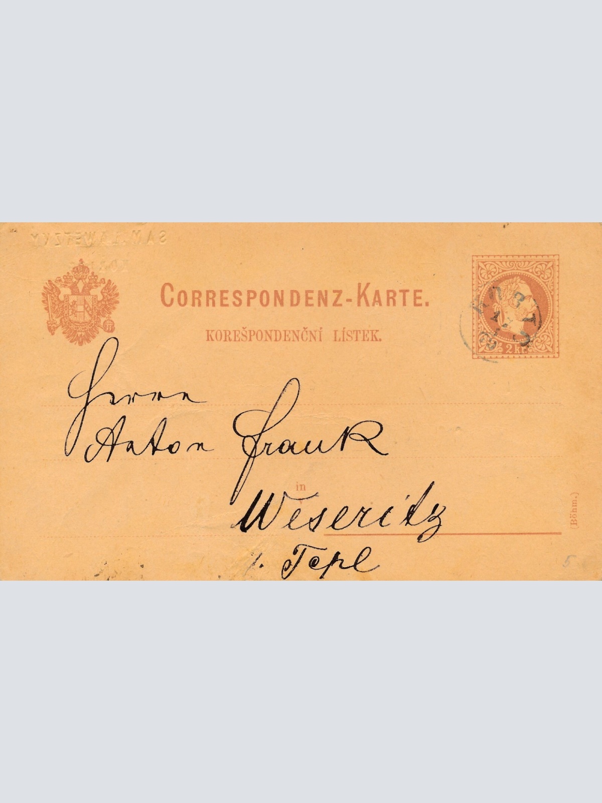 2 Kreuzer - Ganzsachen - Karte aus Horic (13590)