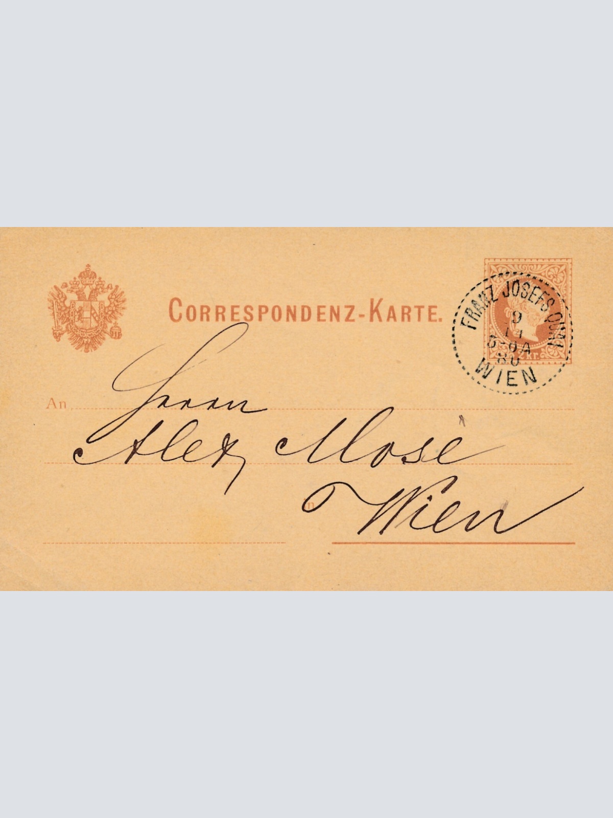 2 Kreuzer - Ganzsachen - Karte 1880 aus Wien Franz Josefsquai (13563)