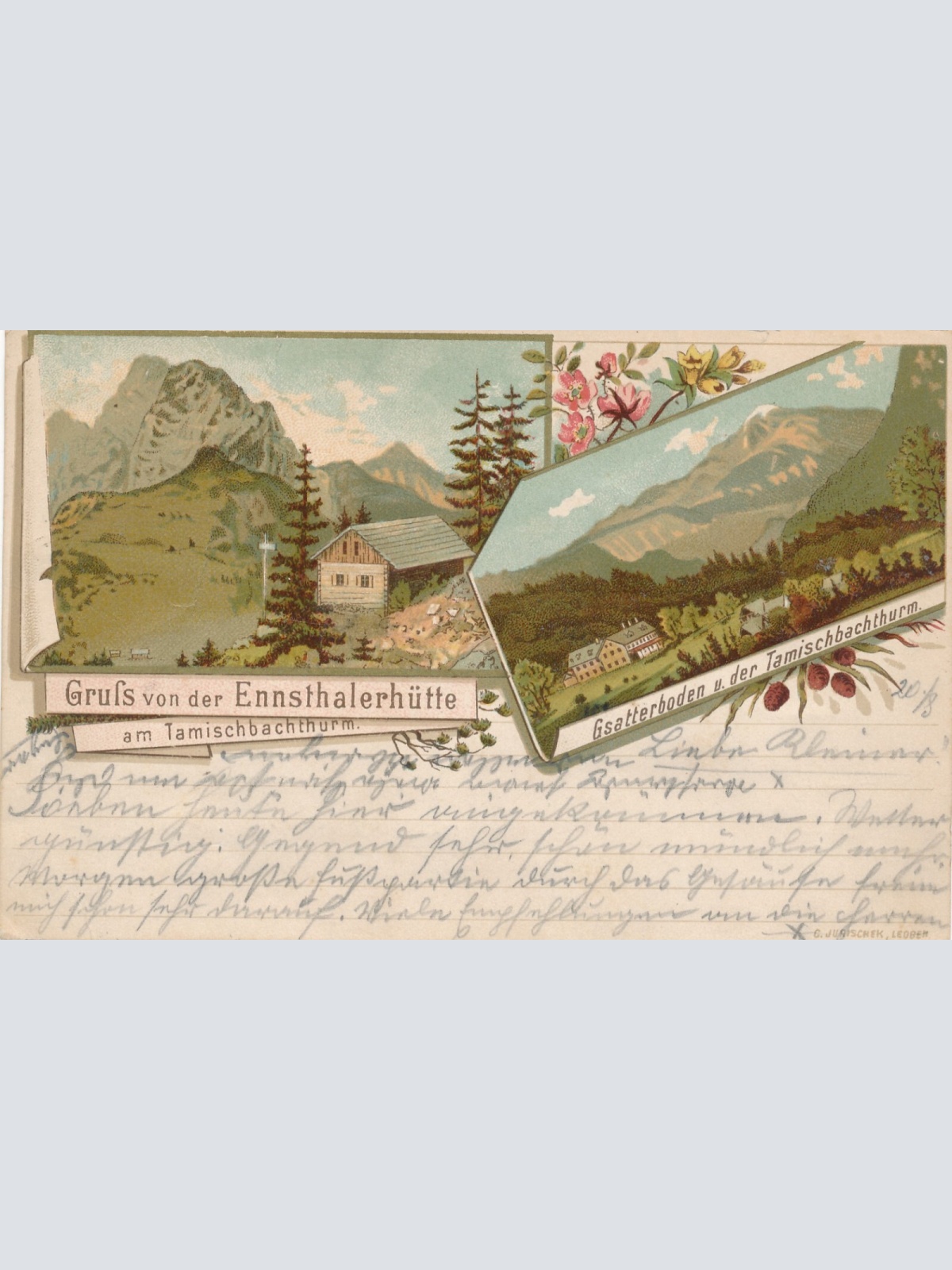 AK gruß von der Ennsthalerhütte Steiermark Ansichtskarte (13229)