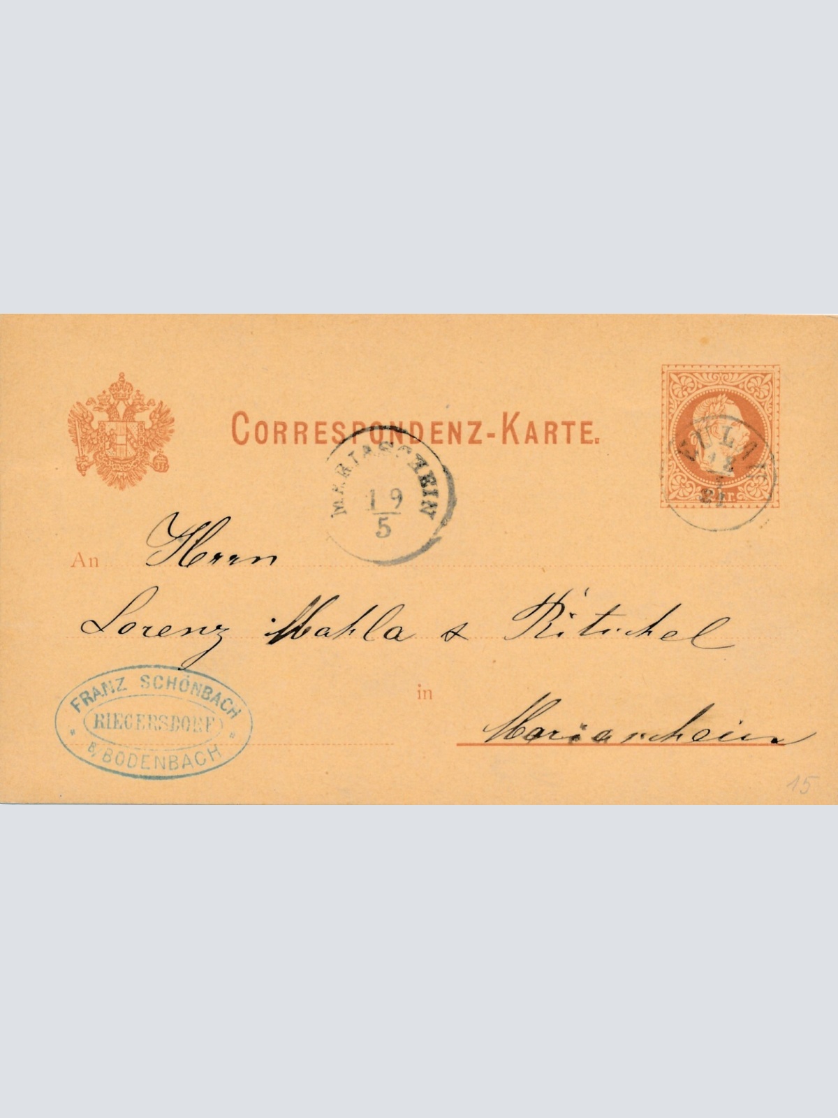 2 Kreuzer - Ganzsachen - Karte 1881 aus Eulau (13595)