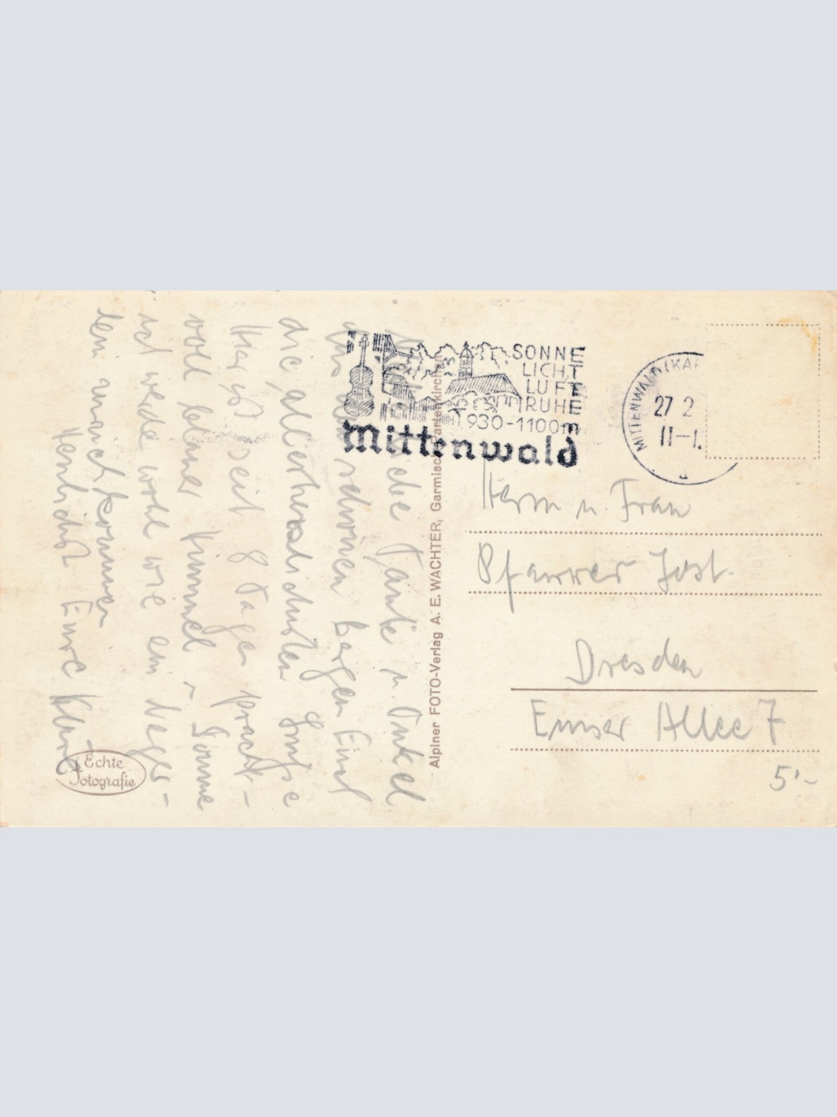 AK, Mittenwald, Bayern, Ansichtskarte (S3728)