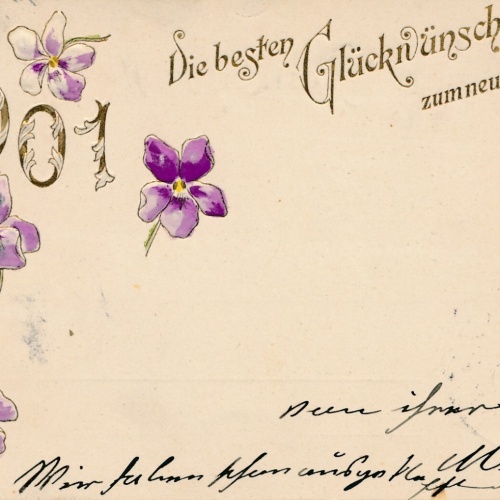 Präge-Karte, Die besten Glückwünsche zum neuen Jahre, Ansichtskarte (S3673)