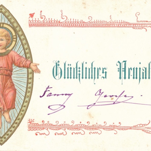 Präge-Karte, Glückliches Neujahr, Kind, Ansichtskarte (S3672)