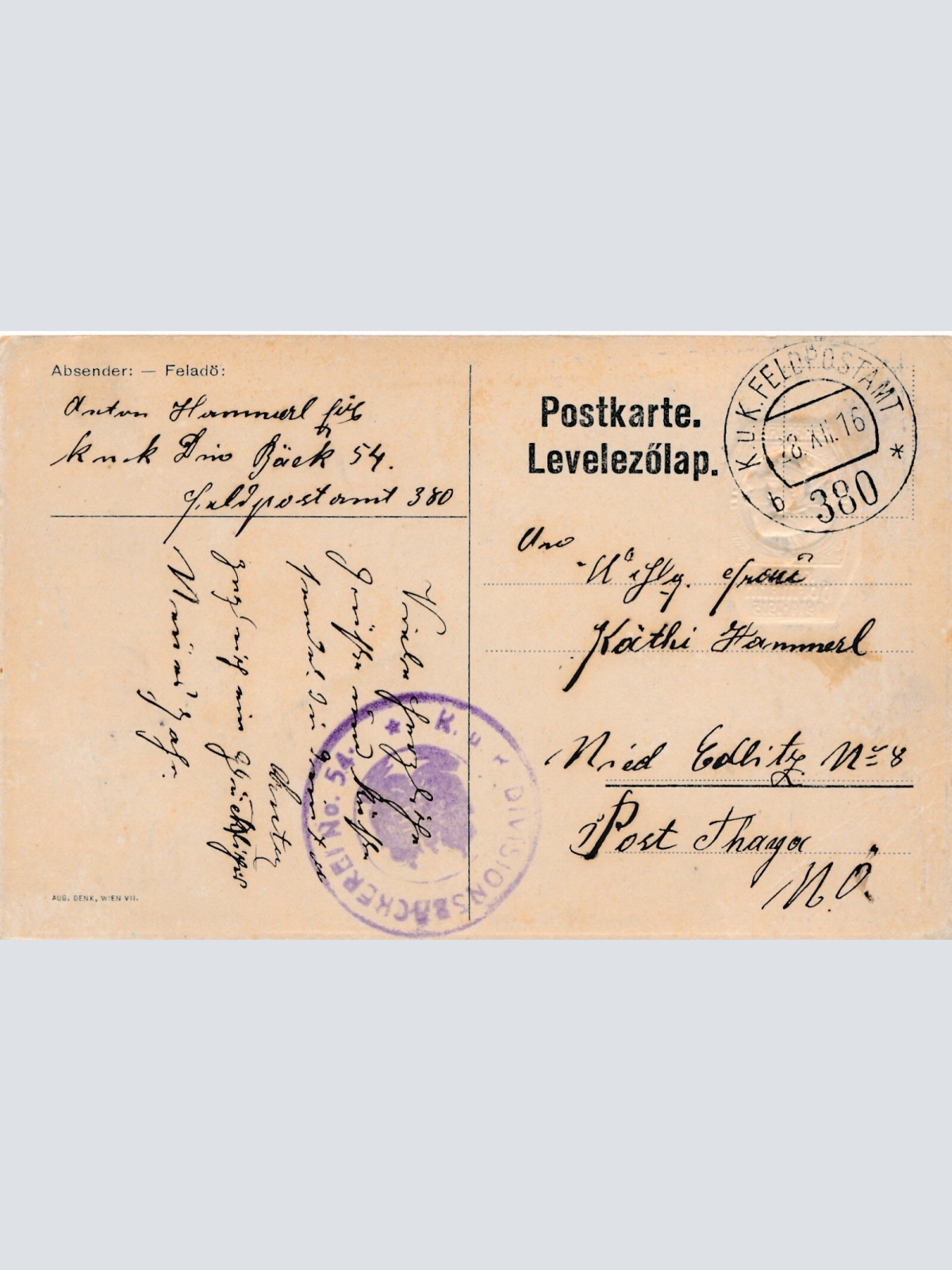 Präge-Karte, Heil Neujahr 1917 Boldog Ujevet, Ansichtskarte (S3671)