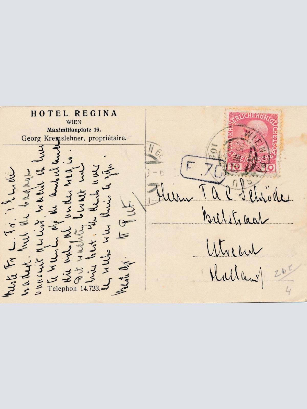 AK, Hotel Regina, Wien (S3536)