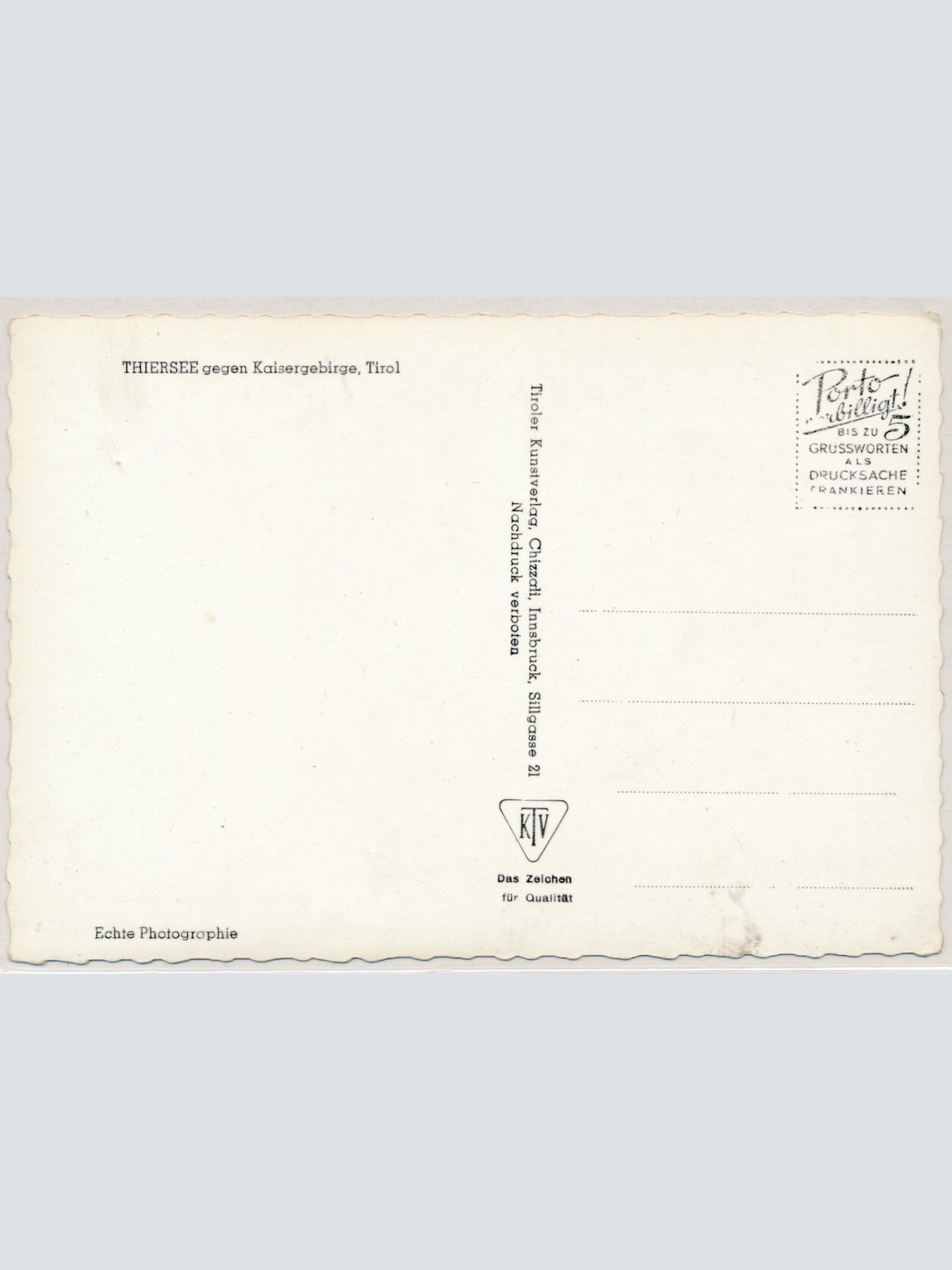 AK, Thiersee, Tirol, Ansichtskarte (S3875)
