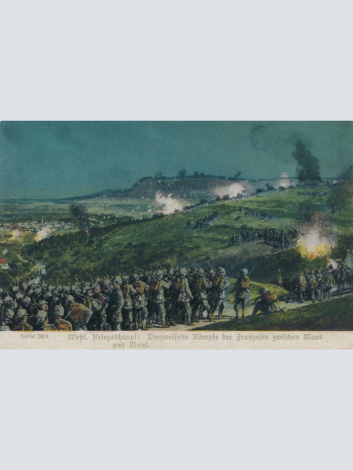 AK Verzw. Kämpfe der Franzosen Zw. Maas und Motel Ansichtskarte (13788)