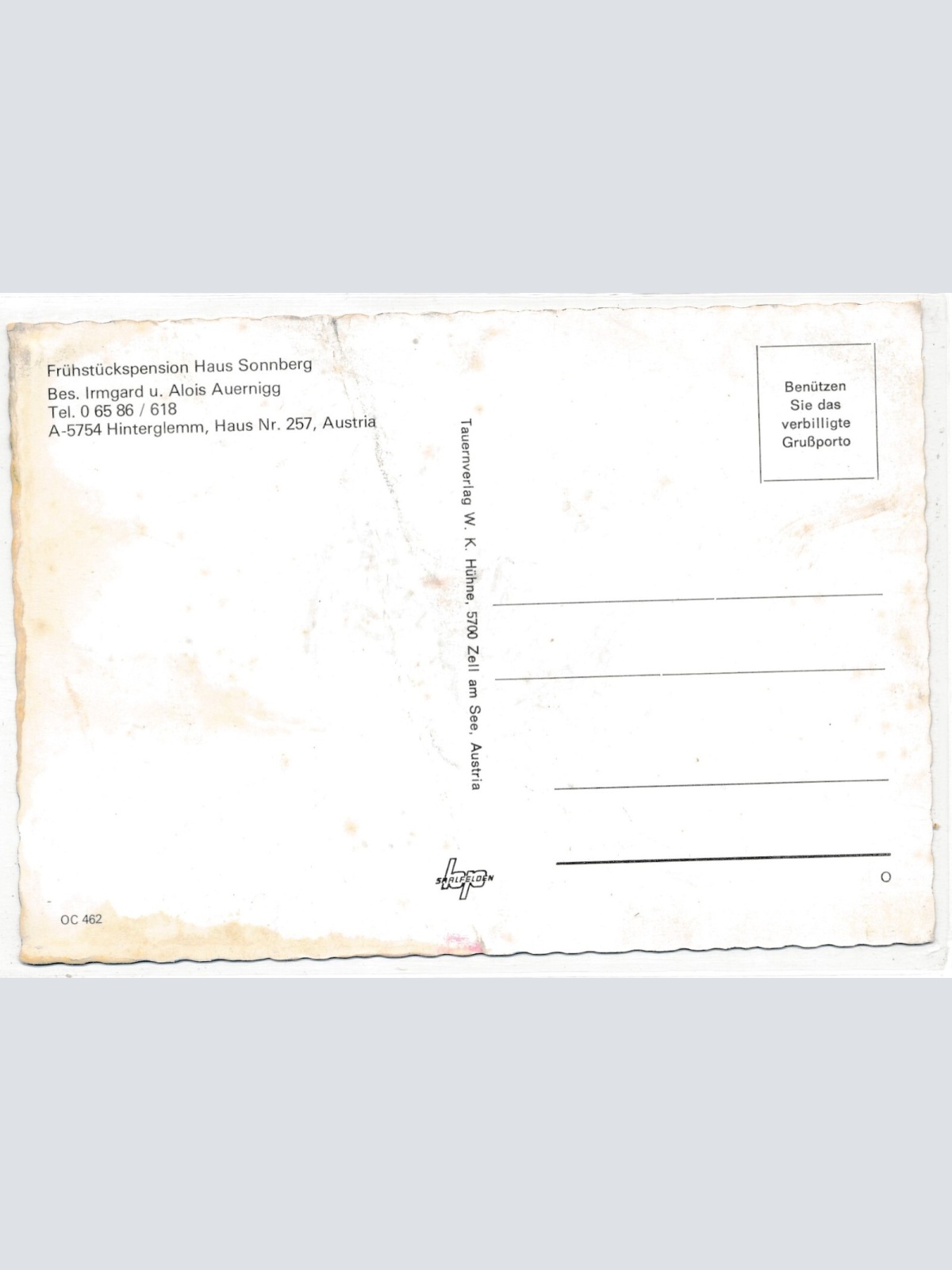 AK, Haus Sonnberg, Hinterglemm, Salzburg, Ansichtskarte (S3940)