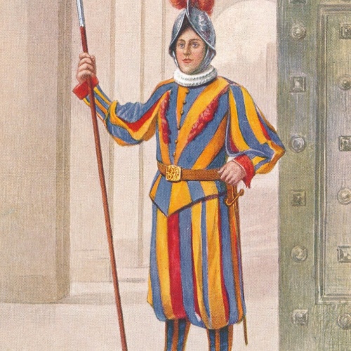AK, Vaticano, Guardia Svizzera in bassa uniforme, Ansichtskarte (S4138)
