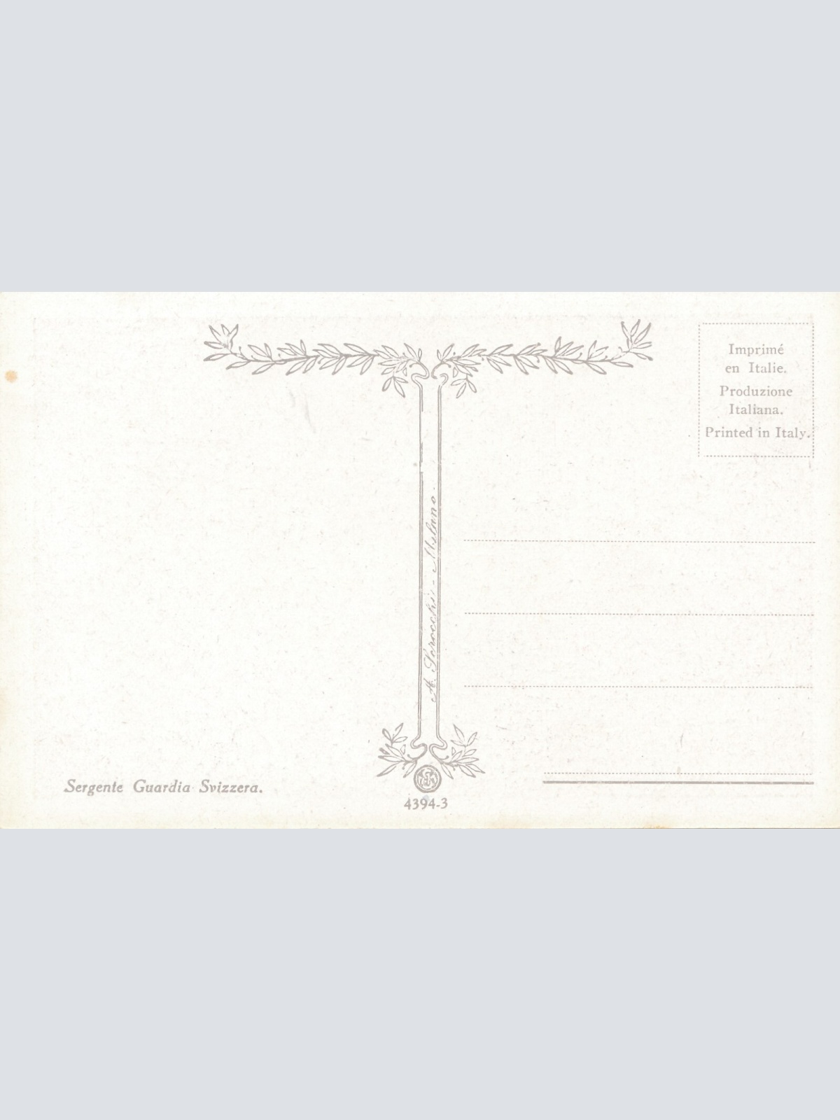 AK, Sergente Guardia Svizzera, Ansichtskarte (S4145)