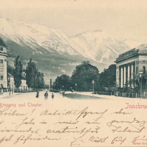 AK, Innsbruck, Rennweg und Theater, Tirol, Ansichtskarte (S4244)