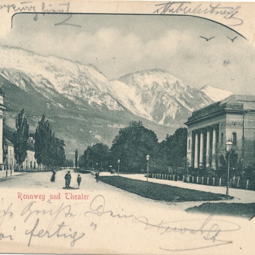 AK, Innsbruck, Rennweg und Theater, Tirol, Ansichtskarte (S4248)