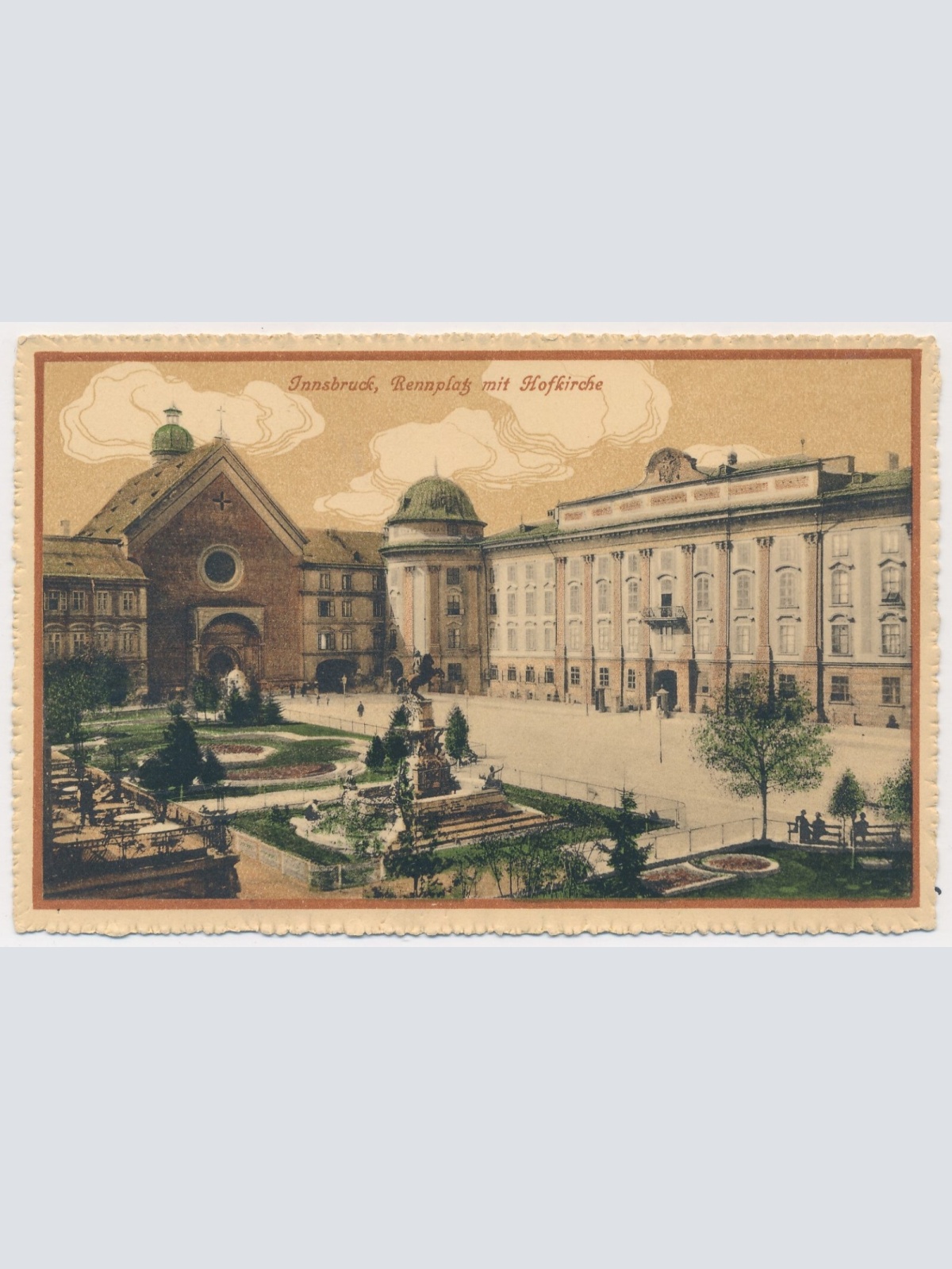 AK, Innsbruck, Rennplatz mit Hofkirche, Tirol, Ansichtskarte (S4253)