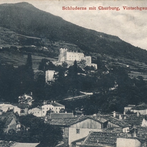 AK, Schluderns mit Churburg, Italien, Ansichtskarte (S4310)