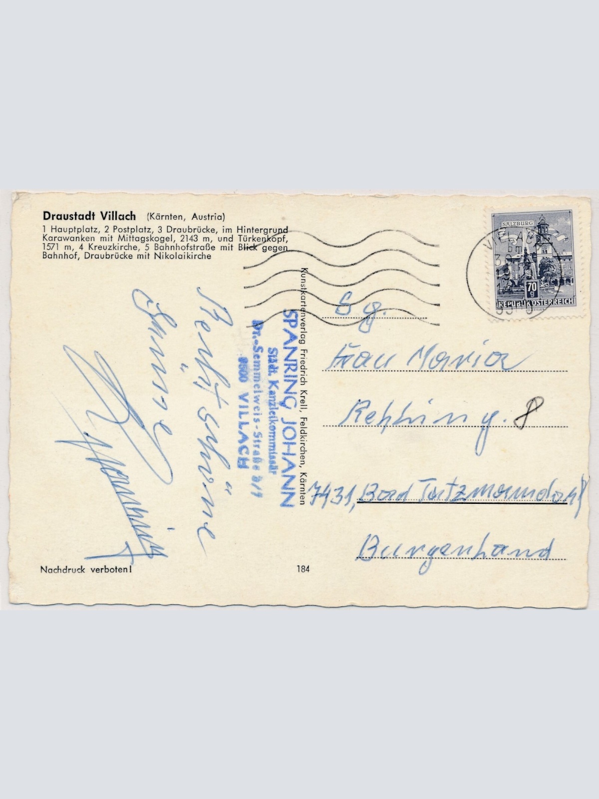 AK, Draustadt Villach, Kärnten, Ansichtskarte (S4519)